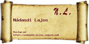 Nádasdi Lajos névjegykártya